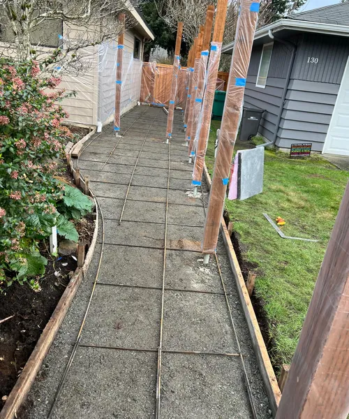 Broom Finish Sidewalk Entrance in Normandy 